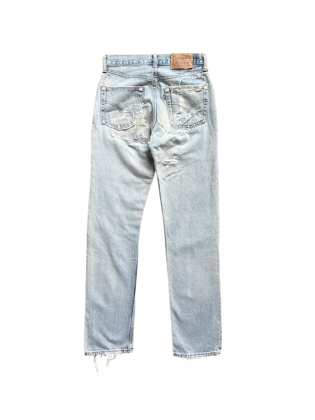 Levi's Levi's 501 repaired/stitched/sashiko distressed jeans Size US 28 / EU 44 - 2 Thumbnail