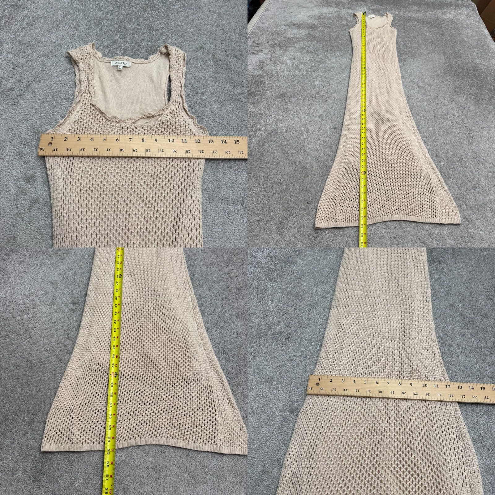 Z Supply Z Supply Ibiza Crochet Maxi Dress Womens Small Beige Beachwear Cover Up Cotton Size S / US 4 / IT 40 - 9 Thumbnail