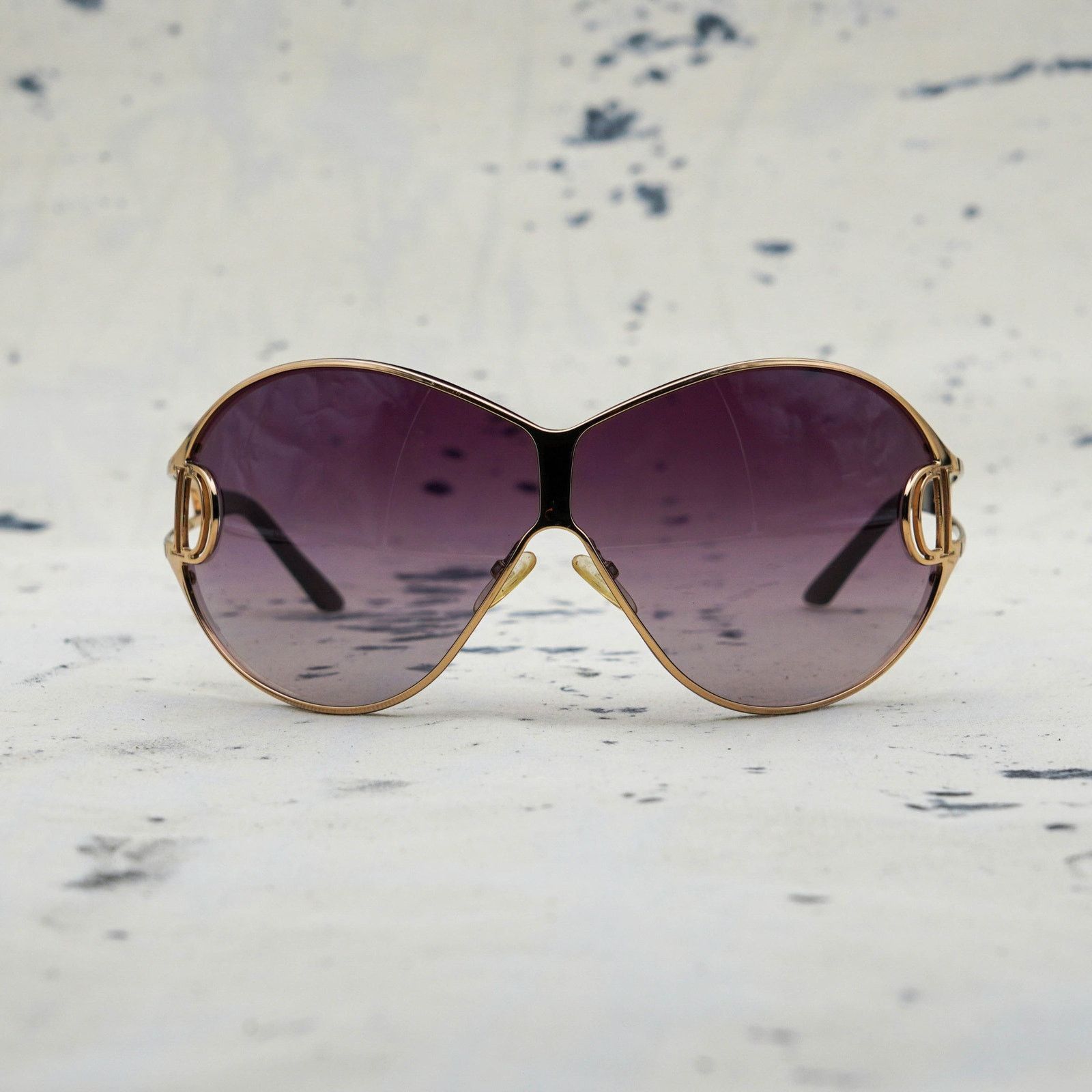 Dior Vintage dior gold logo purple gradient shield sunglasses Size ONE SIZE - 2 Thumbnail