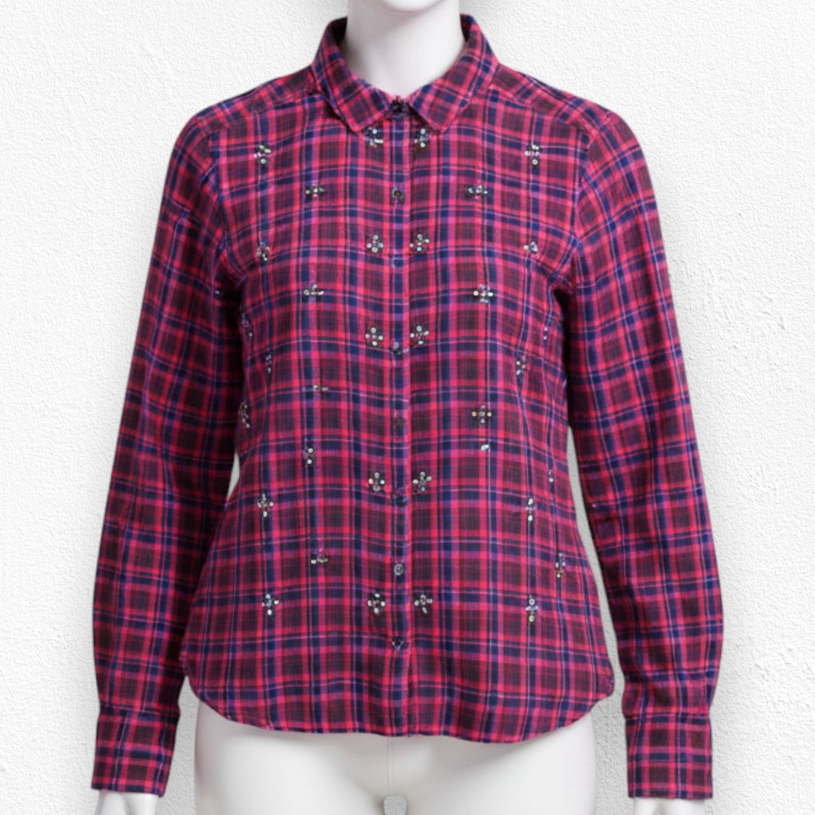 Other Embellished Plaid Button Down Shirt Flannel Size Medium Size M / US 6-8 / IT 42-44 - 13 Thumbnail