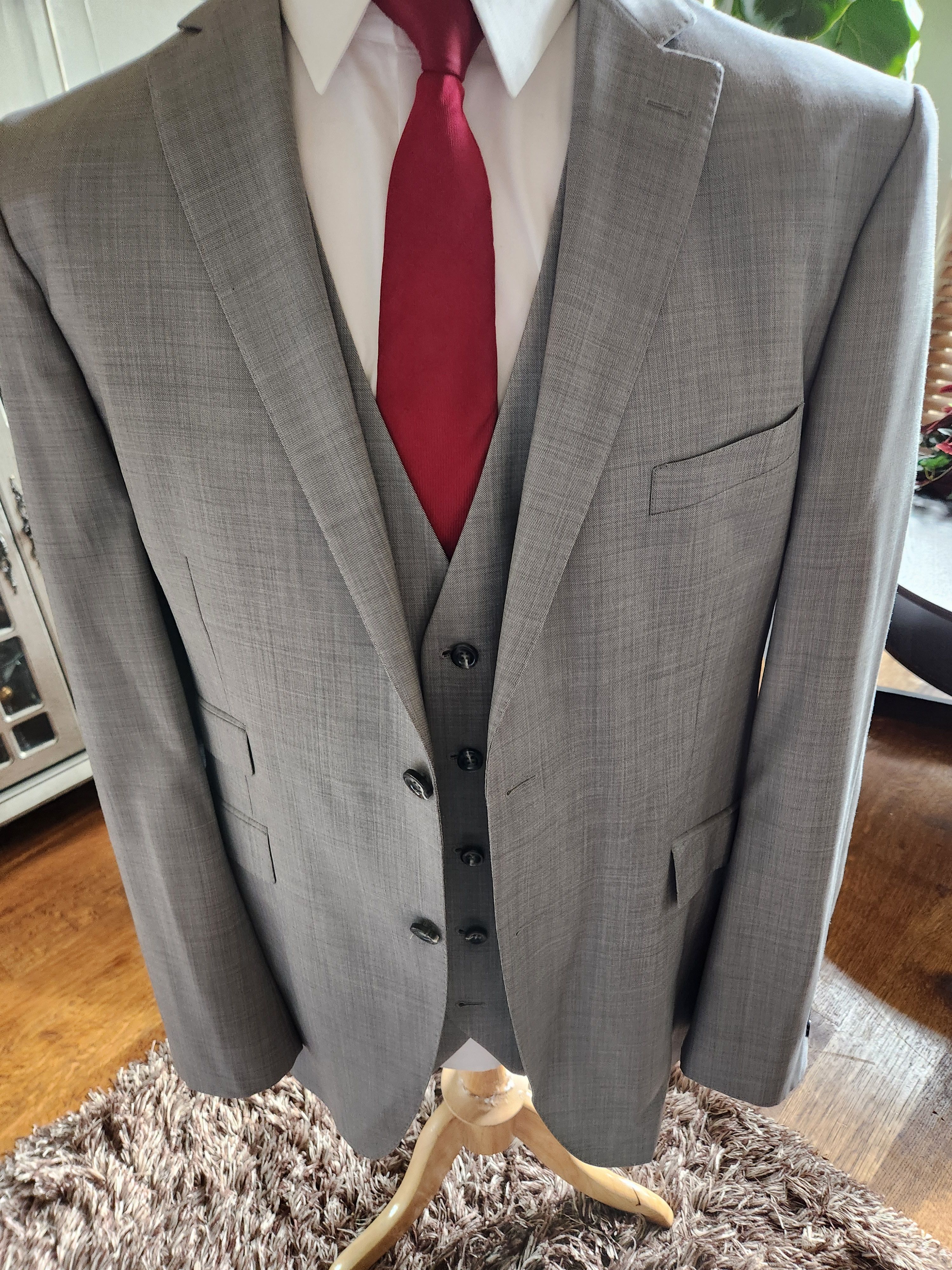 Other Custom-Made Beau by Askel Paris Suit Jacket and Vest Sz 46L. Size 46L - 2 Thumbnail