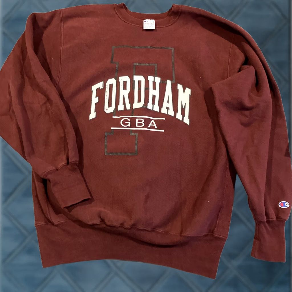 Champion VINTAGE Champion Reverse Weave Fordham University Sweatshirt RARE GBA XL Size US XL / EU 56 / 4 - 1 Thumbnail