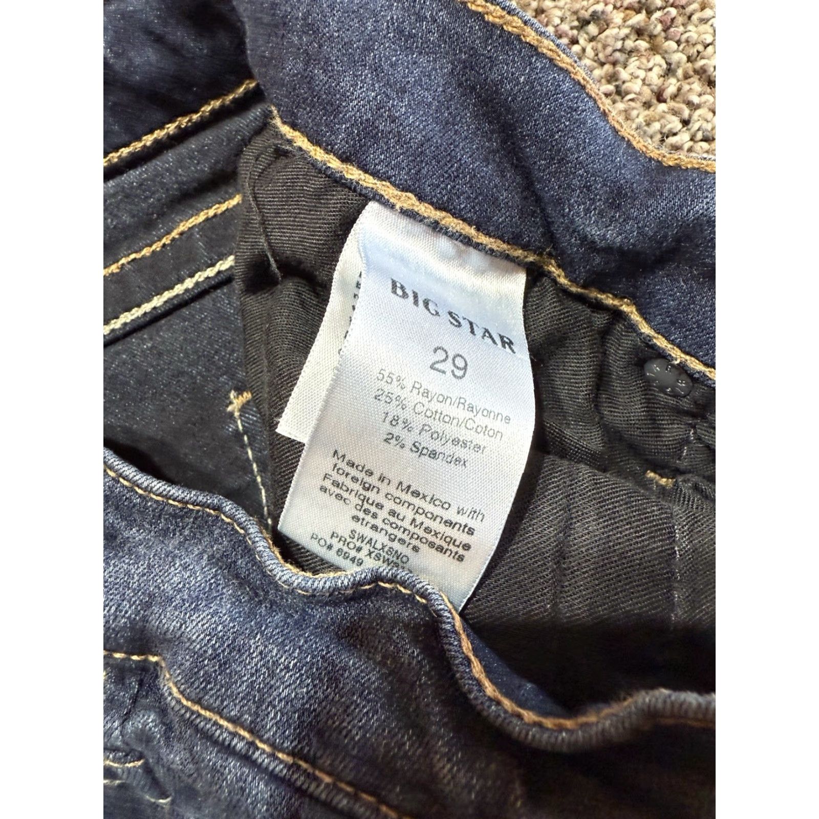 Denime BIG STAR Jeans Women's Size 29 Blue Denim Skinny Stretch 5-Pocket Design Size 29" - 5 Thumbnail