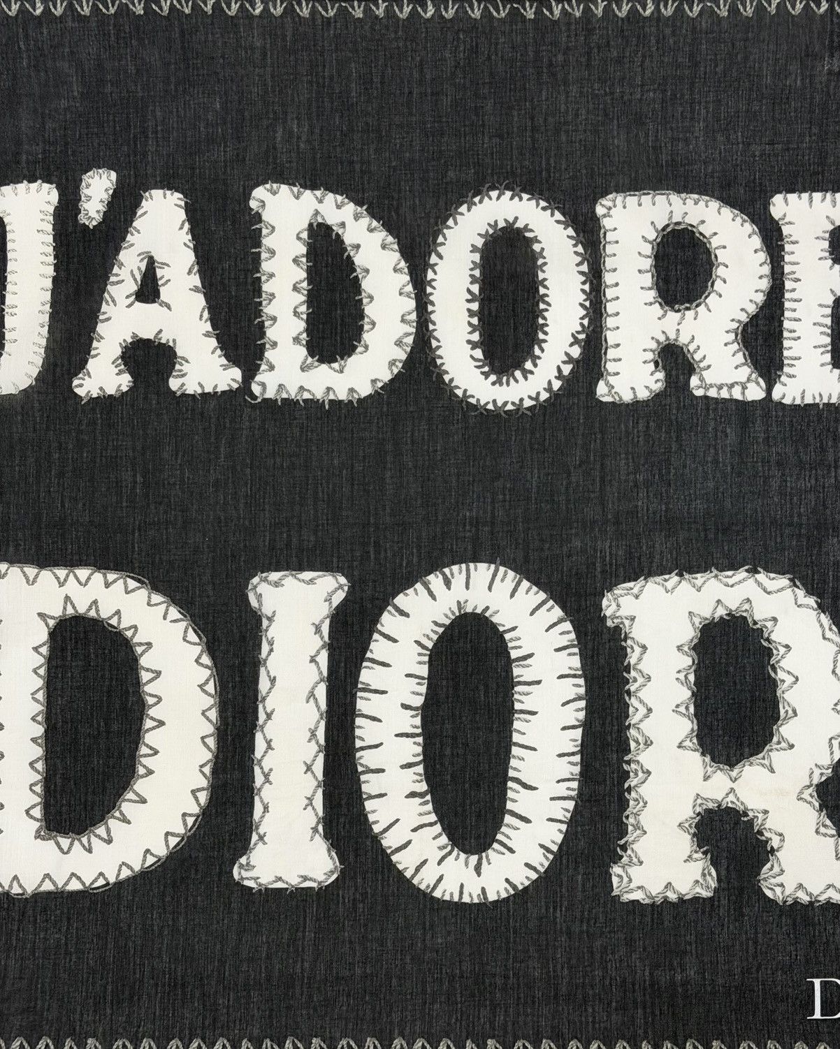 Dior CHRISTIAN DIOR 2003 "J'ADORE DIOR" Appliqué Logo Scarf Size ONE SIZE - 2 Thumbnail