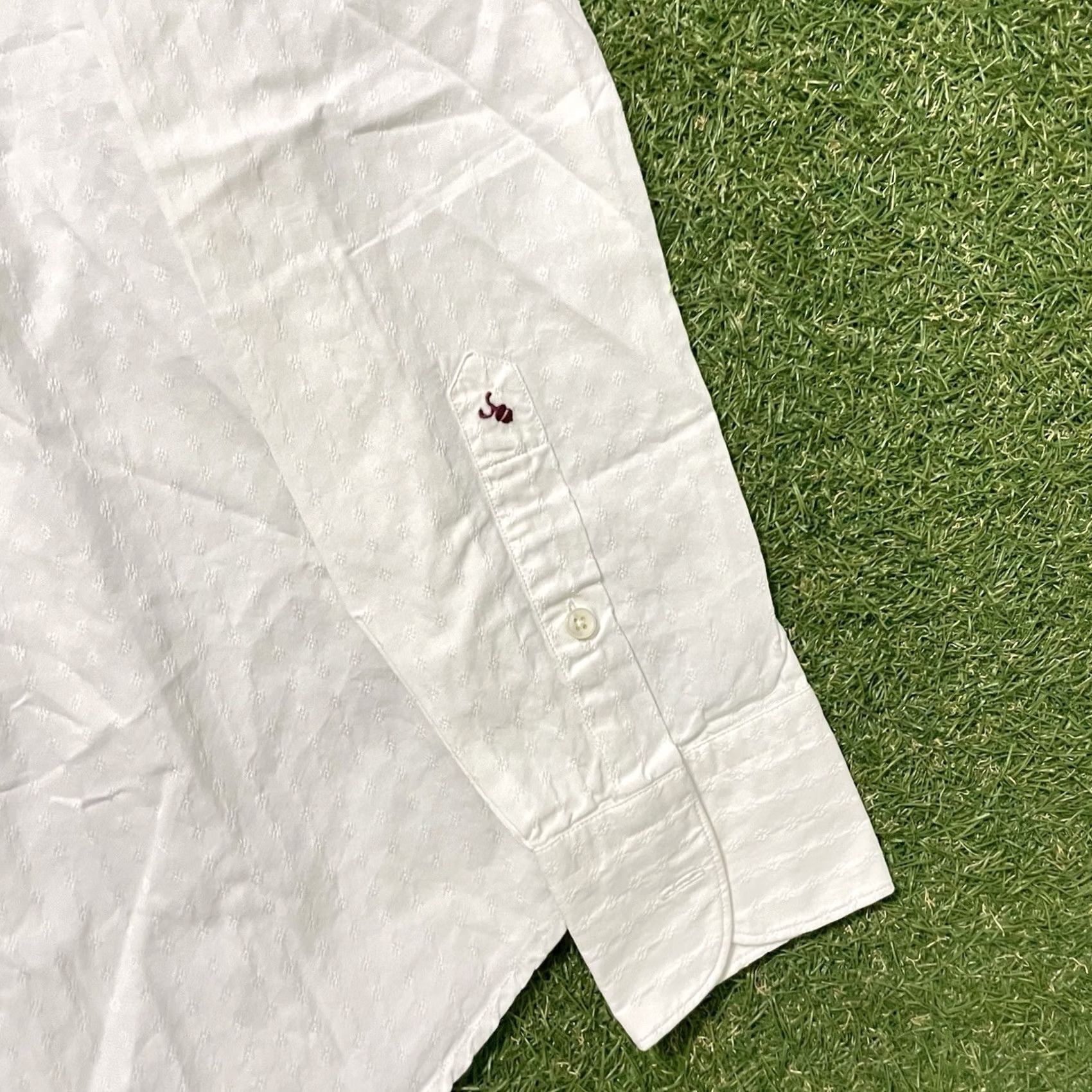 Glanshirt Slowear Shirt Mens Size 15.5 White Cotton Chambray 39cm, Men's — image 3 of 6