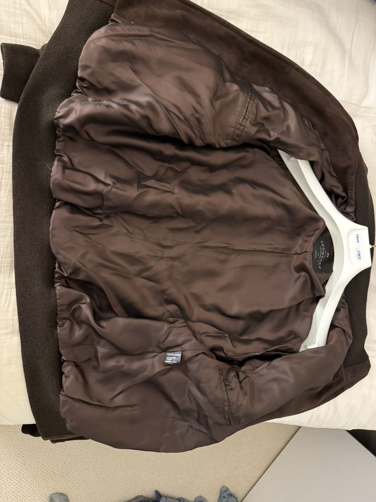 Vintage Cromford Leather (UK) Brown Suede Bomber jacket Size US L / EU 52-54 / 3 - 3 Thumbnail
