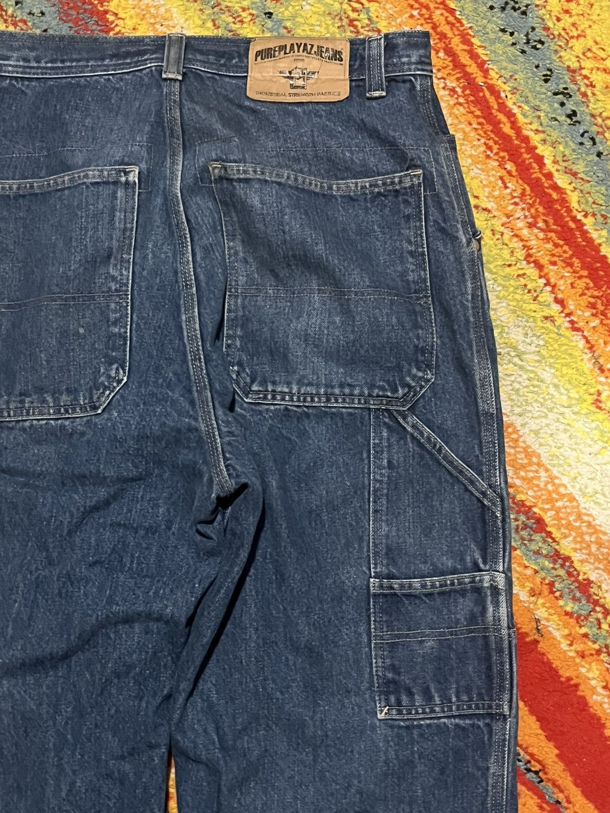 Vintage Vintage 90’s PurePlayaz Double Knees 34x32 Dark Wash Skaters Size US 34 / EU 50 - 4 Thumbnail