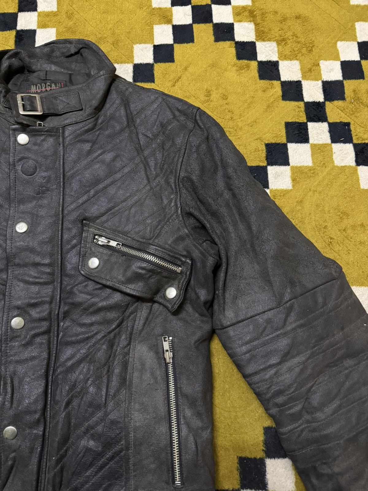 Morgan Homme Vintage Morgan Biker Leather Jacket Size US S / EU 44-46 / 1 - 5 Thumbnail