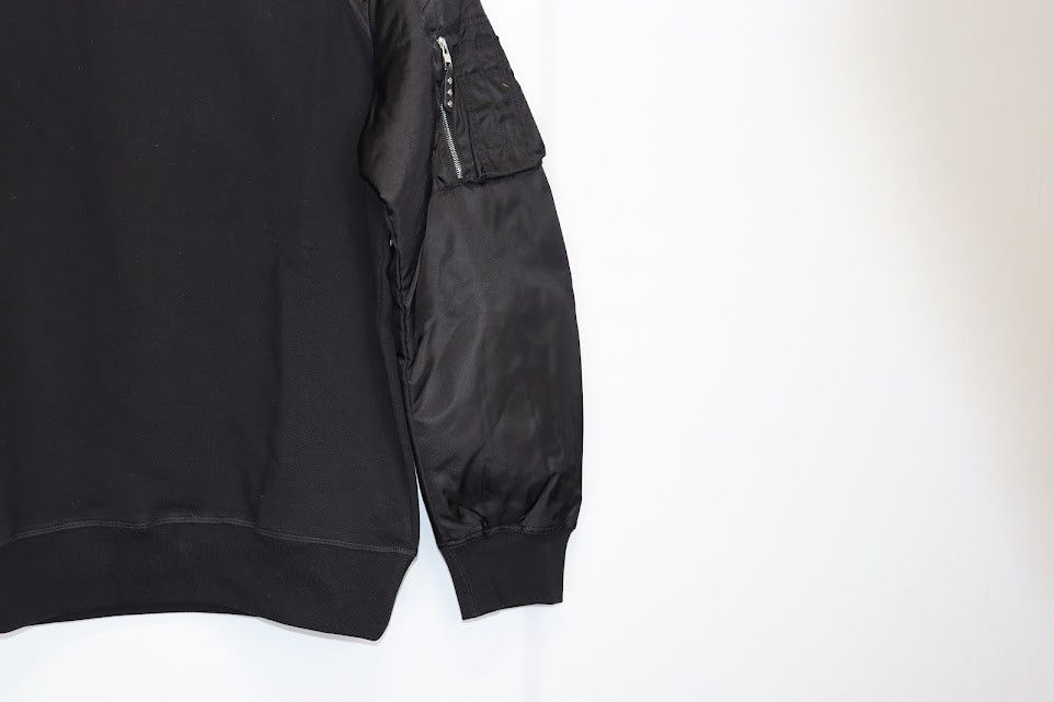 Alexander McQueen o1rshd1 Nylon Padded Combo MA-1 Crewneck Sweater in Black Size US XXL / EU 58 / 5 - 5 Thumbnail