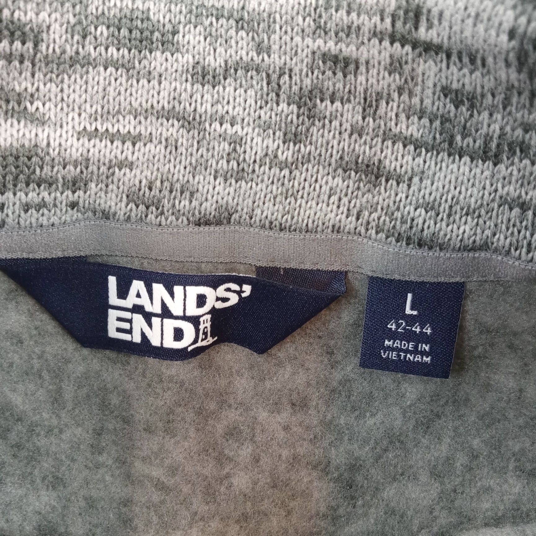 Lands' End Lands End Mens Fleece Extra Large XL Gray 1/4 Zip Pullover Size US L / EU 52-54 / 3 - 5 Thumbnail