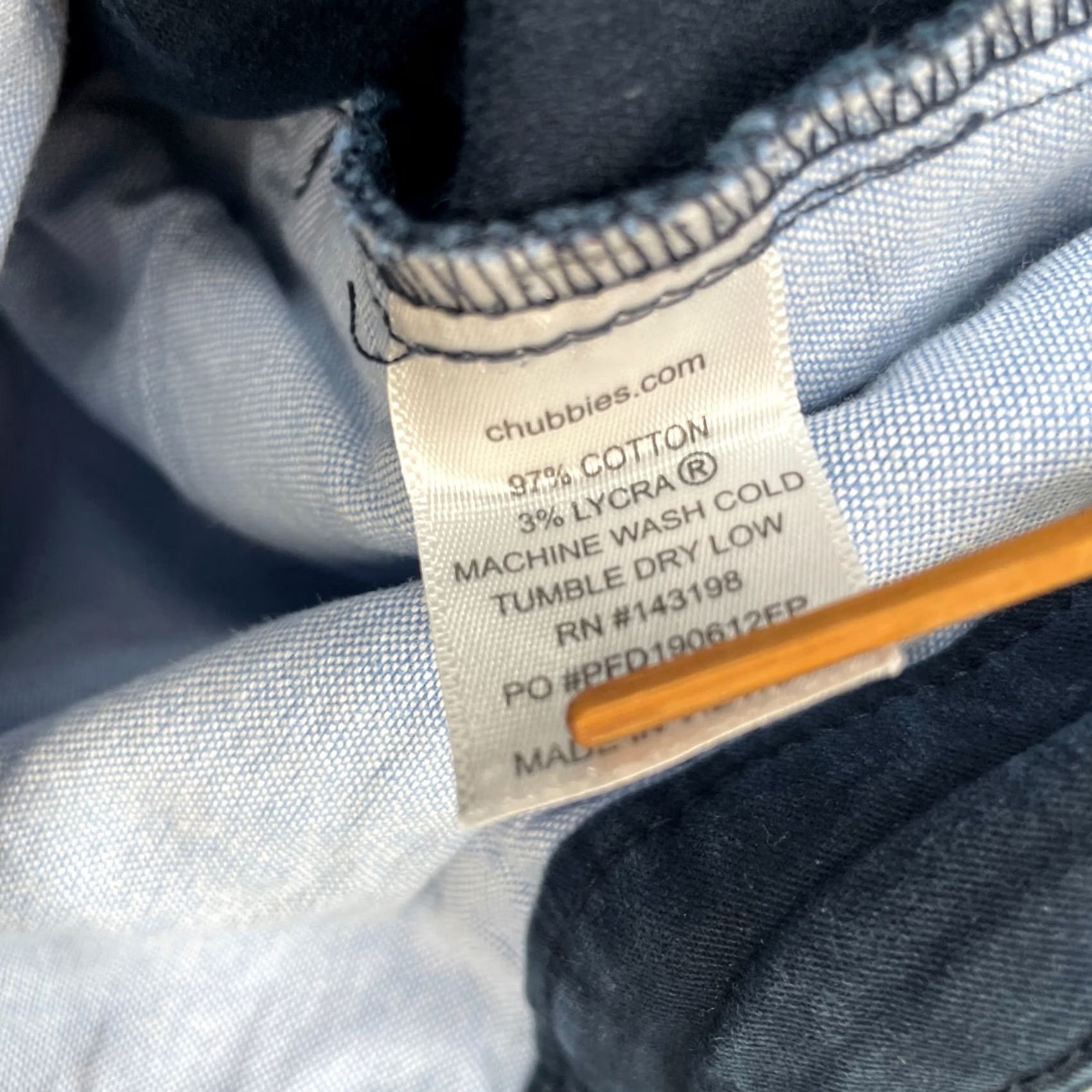 Chubbies Chubbies Shorts Mens 34 Blue Chino Cotton Twill Golf Tennis Resort Wear Outdoor Shirt/Shorts? Size US 34 / EU 50 - 4 Thumbnail