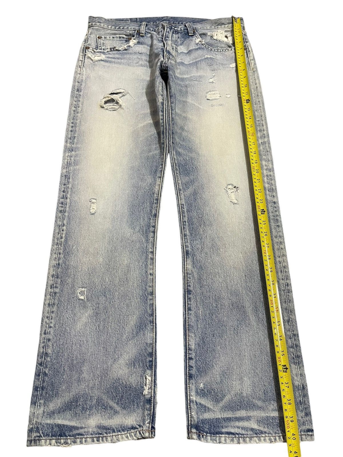 14th Addiction Vintage Japanese R.N.A Blue Bleached Distressed Loose Jeans Size US 34 / EU 50 - 13 Thumbnail