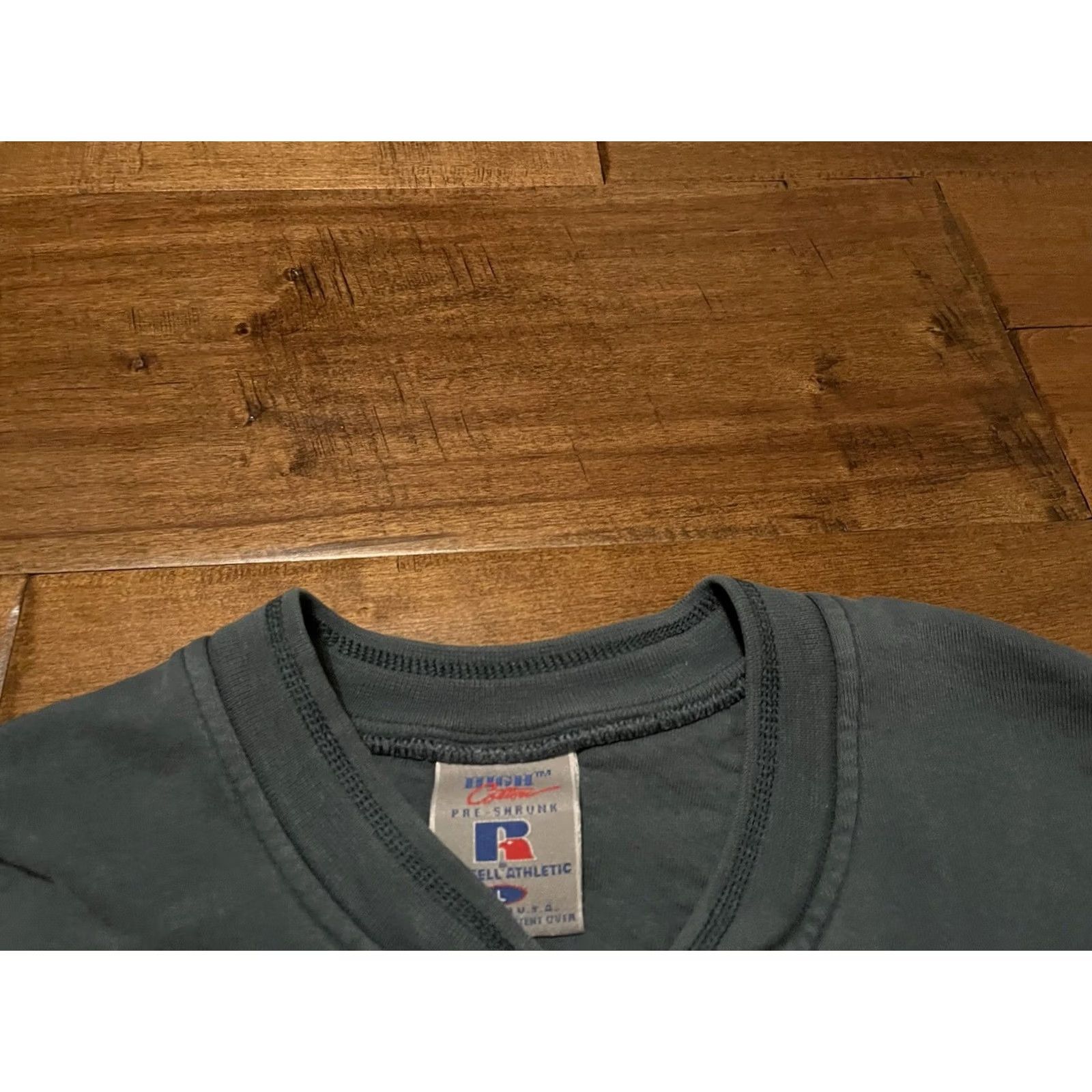 Russell Athletic VINTAGE Russell High Cotton Made in USA Green Henley Sweatshirt - Men's XL Size US XL / EU 56 / 4 - 3 Thumbnail