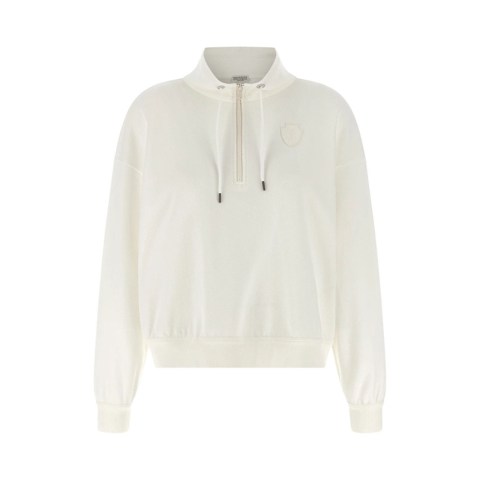 Brunello Cucinelli BRUNELLO CUCINELLI White Cotton Sweatshirt New & Authentic ( Size S / US 4 / IT 40 - 1 Thumbnail