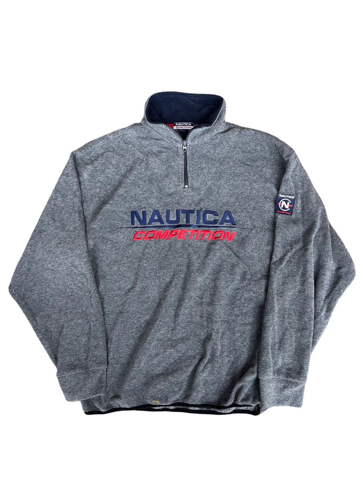 Nautica × Vintage Vintage 90s Nautica Grey Fleece Size US XL / EU 56 / 4 - 1 Thumbnail