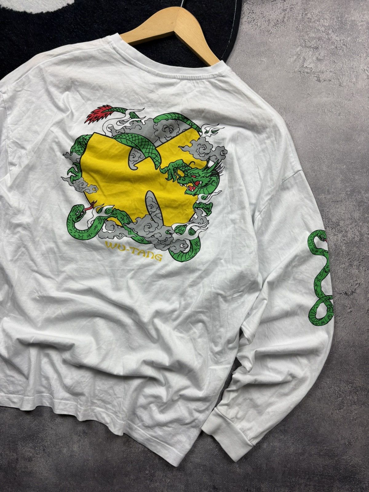 Vintage WU-TANG Hype Rare Big DragonLogo Streetwear White Longsleeve Size US M / EU 48-50 / 2 - 2 Thumbnail