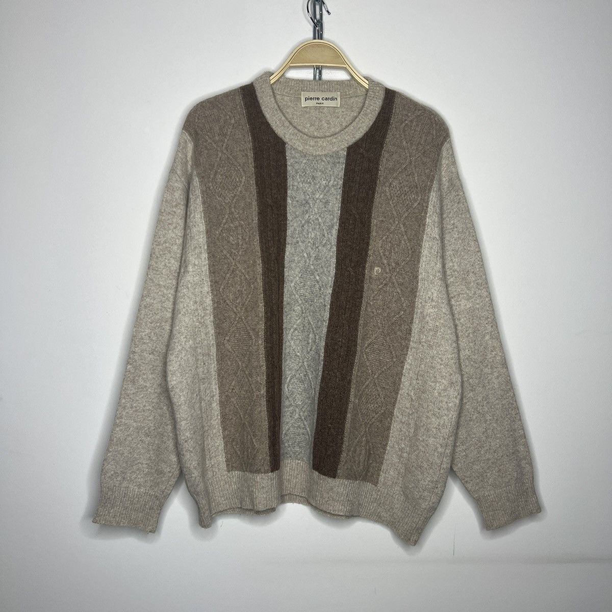 Pierre Cardin × Vintage Vintage 90s Pierre Cardin Cable jumper old money sweater Size US L / EU 52-54 / 3 - 2 Thumbnail