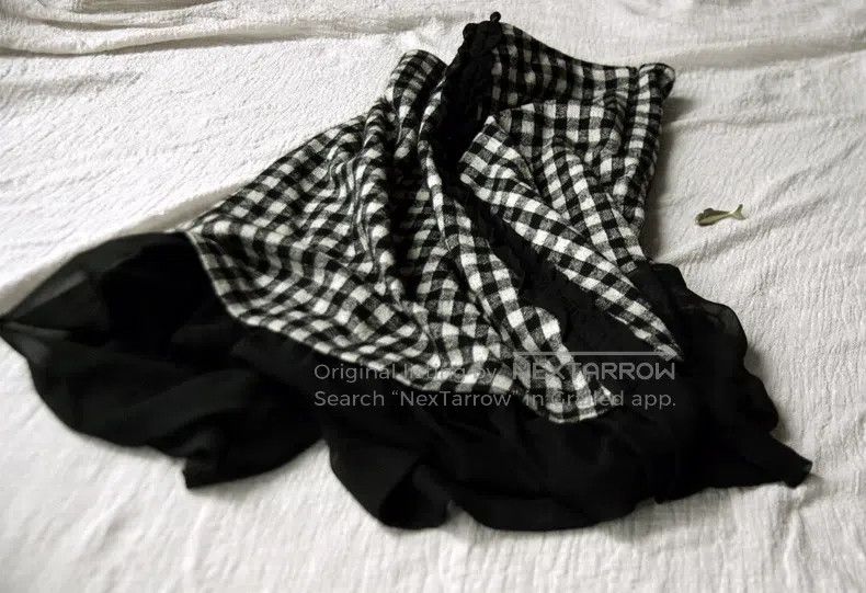 Comme des Garcons Comme Des Garcons size M Black and white checkered mesh ru Size 23" - 2 Thumbnail