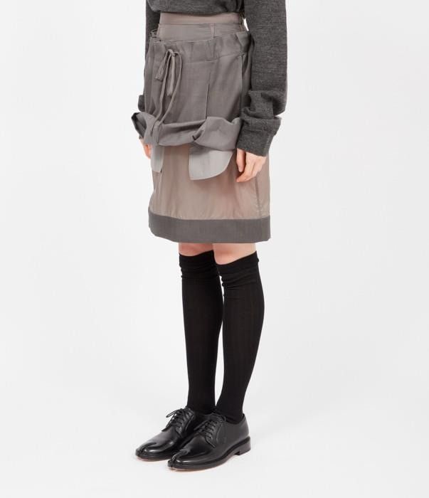 Maison Margiela o1bcso1str0526 Layered Mohair-Wool Skirt in Grey Size 28" / US 6 / IT 42 - 4 Thumbnail