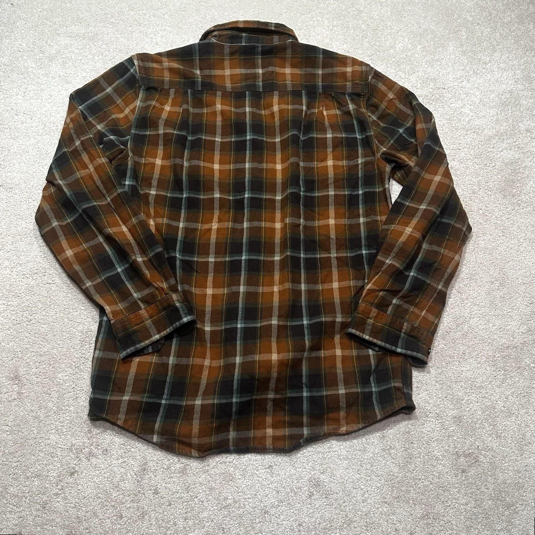 Carhartt Carhartt Button-Up Shirt Mens Small Orange Brown Plaid Loose Fit Size US S / EU 44-46 / 1 - 2 Thumbnail