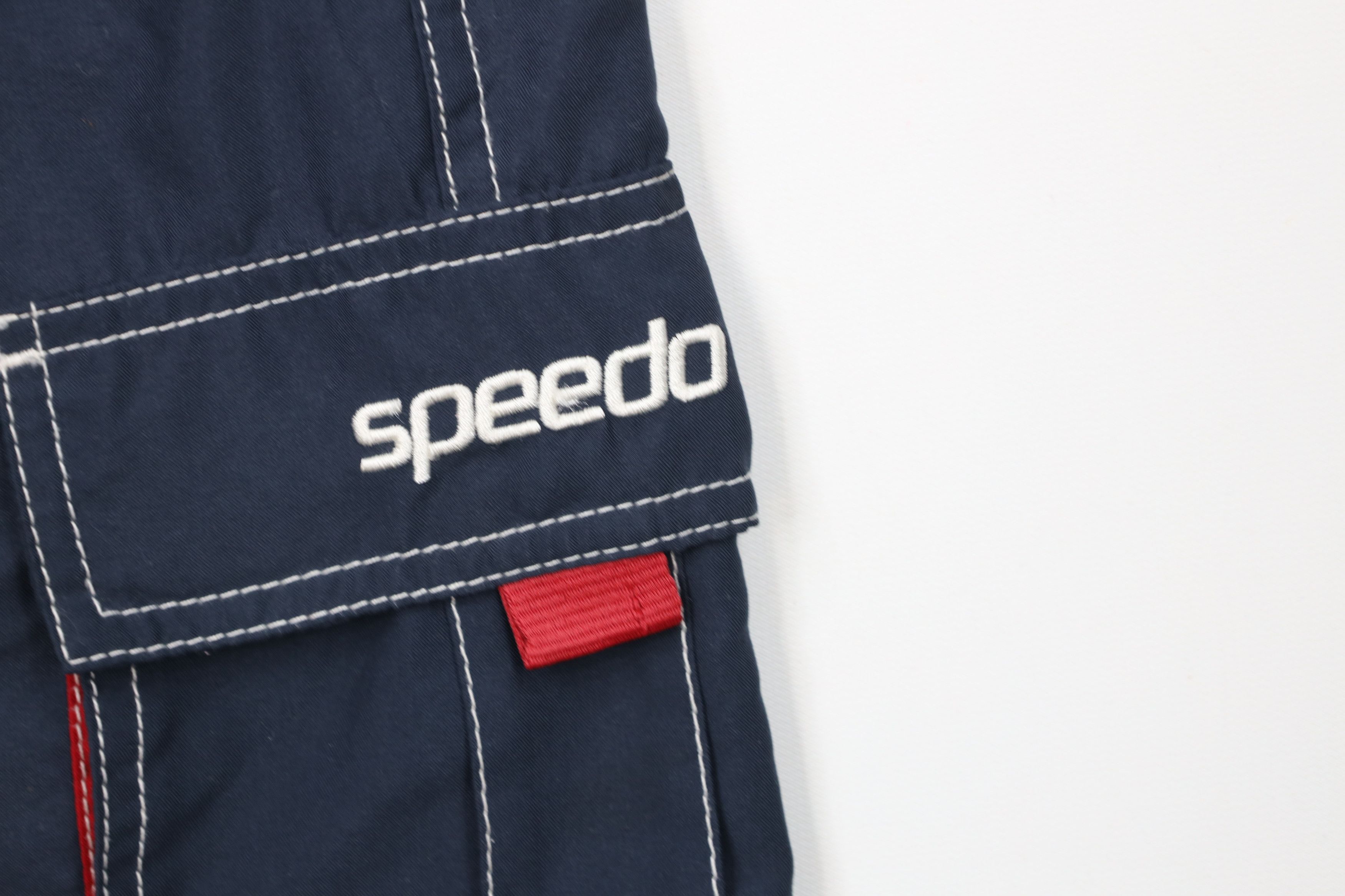 Speedo Vintage Speedo Spell Out Lined Cargo Shorts Swim Trunks Blue Size US 32 / EU 48 - 5 Thumbnail
