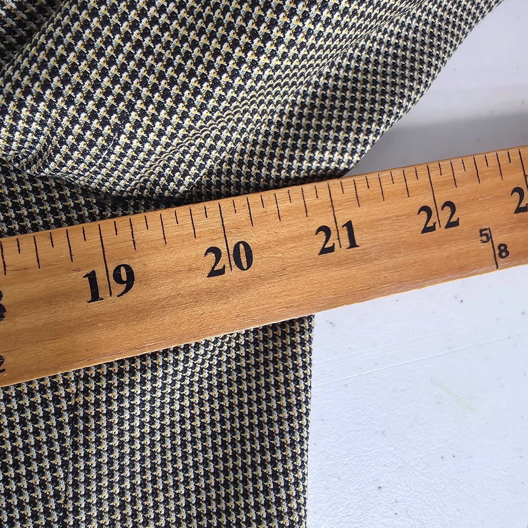 Hart Schaffner Marx Hart Schaffner Marx Gold Trumpeter Blazer Men 40 Jacket Houndstooth Wool Notch Notch Lapel Size 40R - 6 Thumbnail