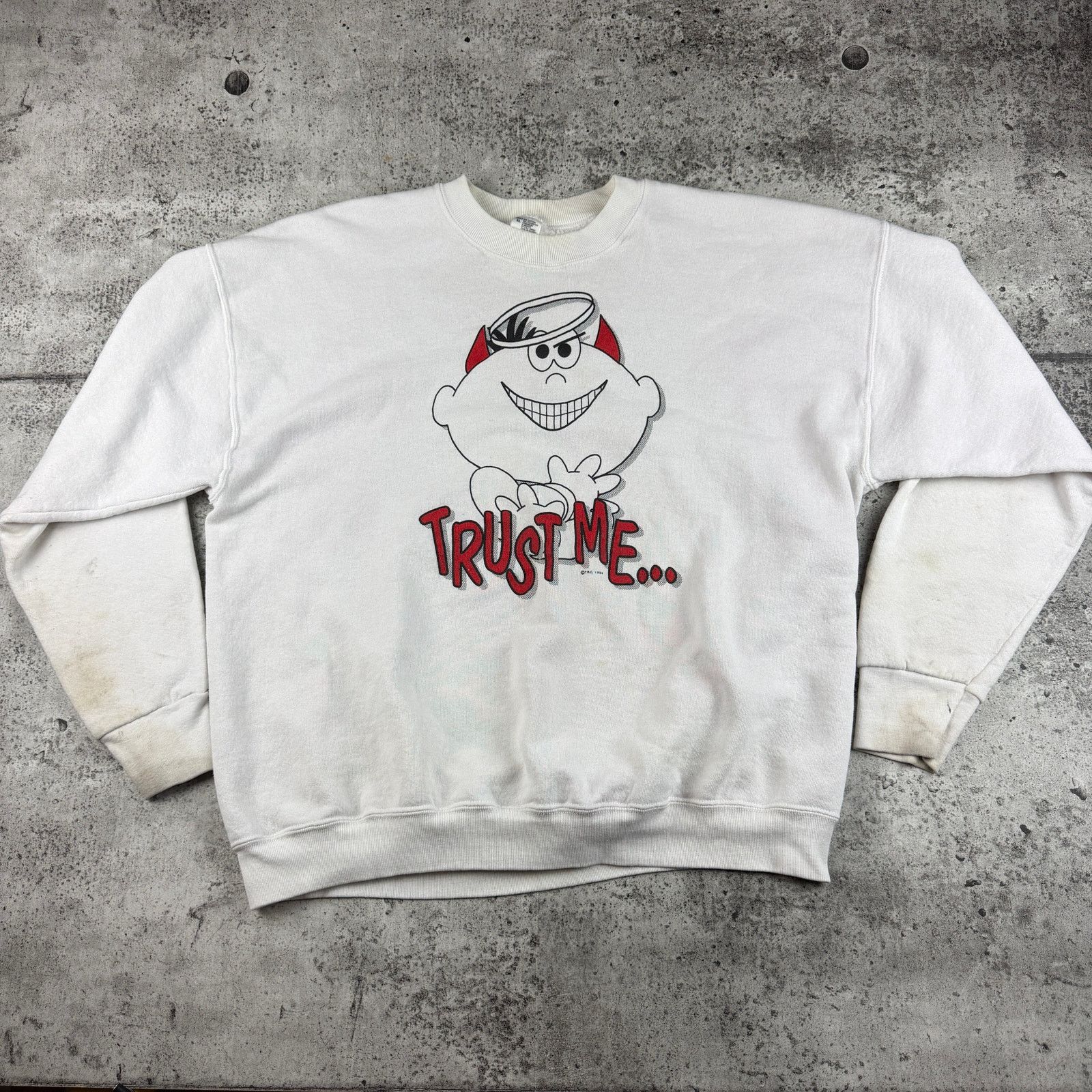 Fruit Of The Loom Vintage Devil Sweatshirt "Trust Me" Size Large 1995 Size US L / EU 52-54 / 3 - 2 Thumbnail