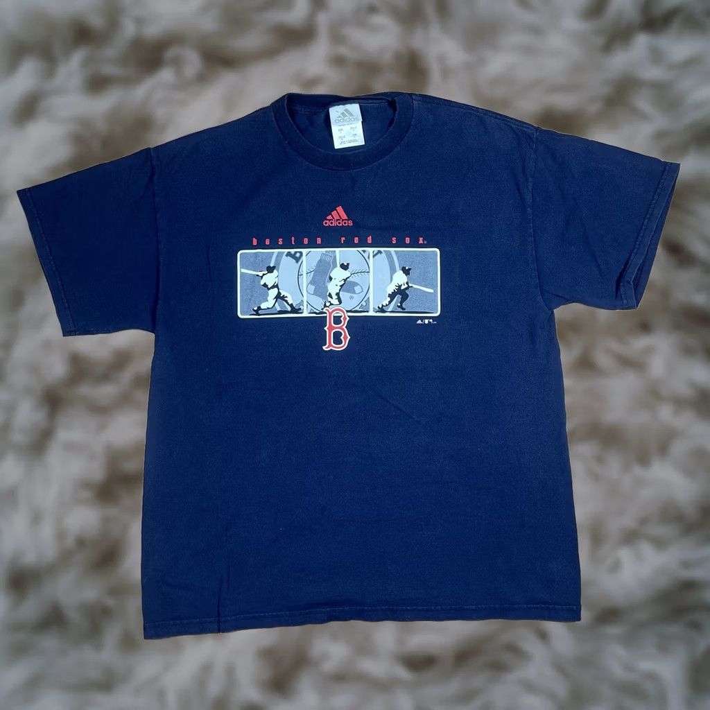Adidas Adidas T-Shirt Mens L Large Blue CrewNeck Short Sleeve Boston Red Sox Graphics Size US L / EU 52-54 / 3 - 1 Thumbnail