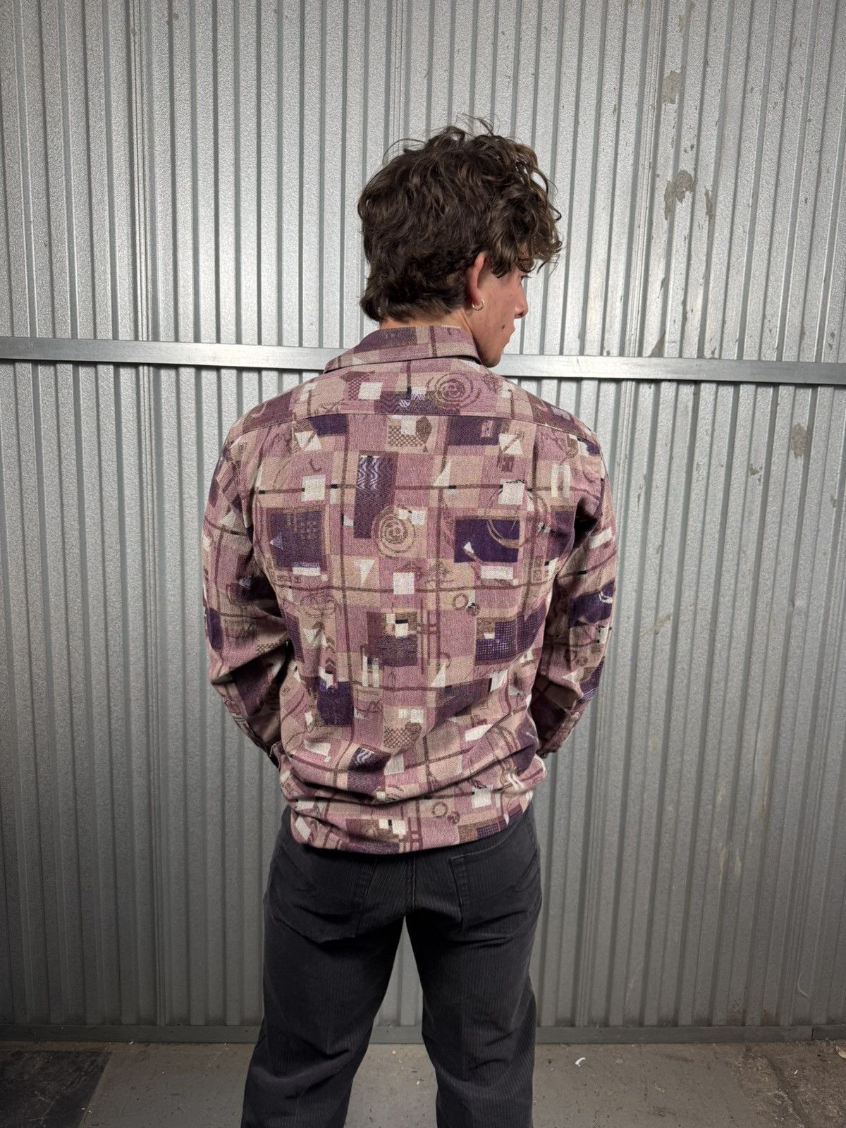 Other Vintage Western Button Up Cowboy Shirt Purple Patterned Size US L / EU 52-54 / 3 - 3 Thumbnail