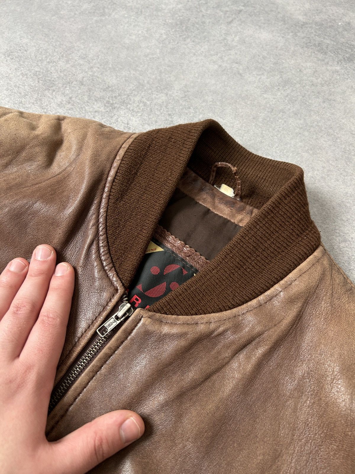 Genuine Leather Vintage Sardar Genuine Leather brown bomber jacket mens Size US S / EU 44-46 / 1 - 5 Thumbnail