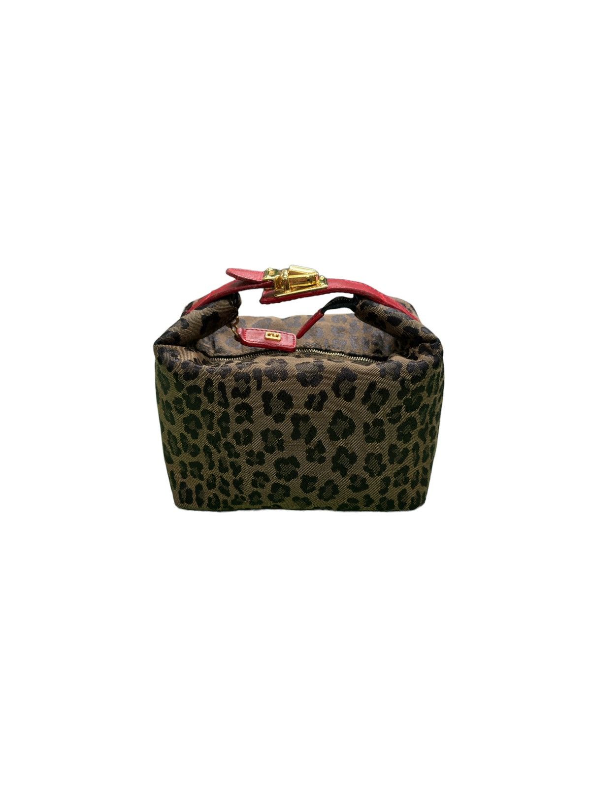 AUTHENTIC VINTAGE FENDI LEOPARD MINI VANITY POUCH