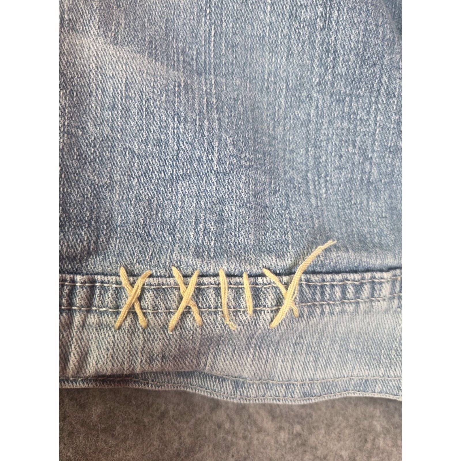 Denime VINTAGE U Jeans Denim Jacket Embroidered Distressed Womens XL Blue Cotton Basic Jacket Leather? Size 40" / US 18 - 4 Thumbnail