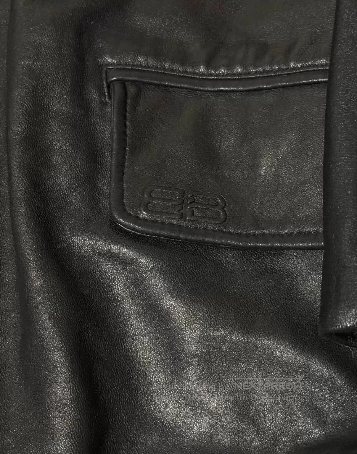 Balenciaga Black Leather Jacket with Zip Closure and Pockets . Size US L / EU 52-54 / 3 - 2 Thumbnail