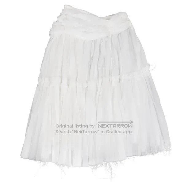 Comme des Garcons Comme des Garcons size S White Retro Mesh Design Skirt Size 23" - 2 Thumbnail