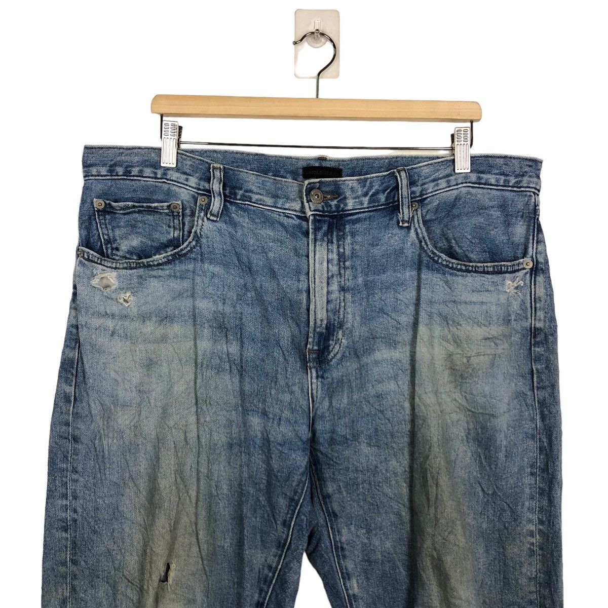 Japanese Brand 🔥RARE DISTRESSED DENIM UNIQLO JEANS JAPAN MADE ISSEY MIYAKE Size US 36 / EU 52 - 3 Thumbnail