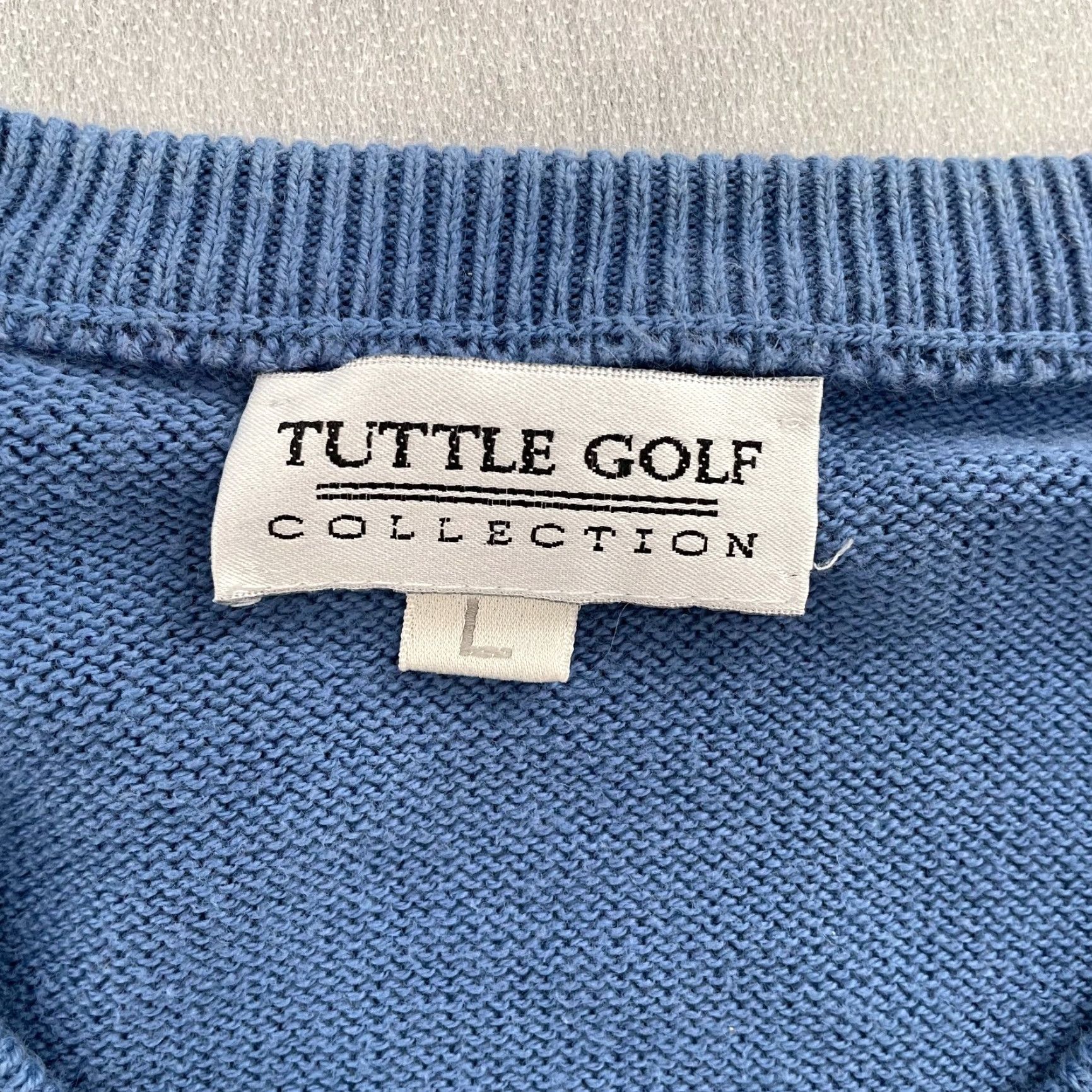 Vintage TUTTLE GOLF Sweater Adult Large Blue Argyle V-Neck Pullover Men L Cotton Knit Pullover Classic Mens Size US L / EU 52-54 / 3 - 4 Thumbnail
