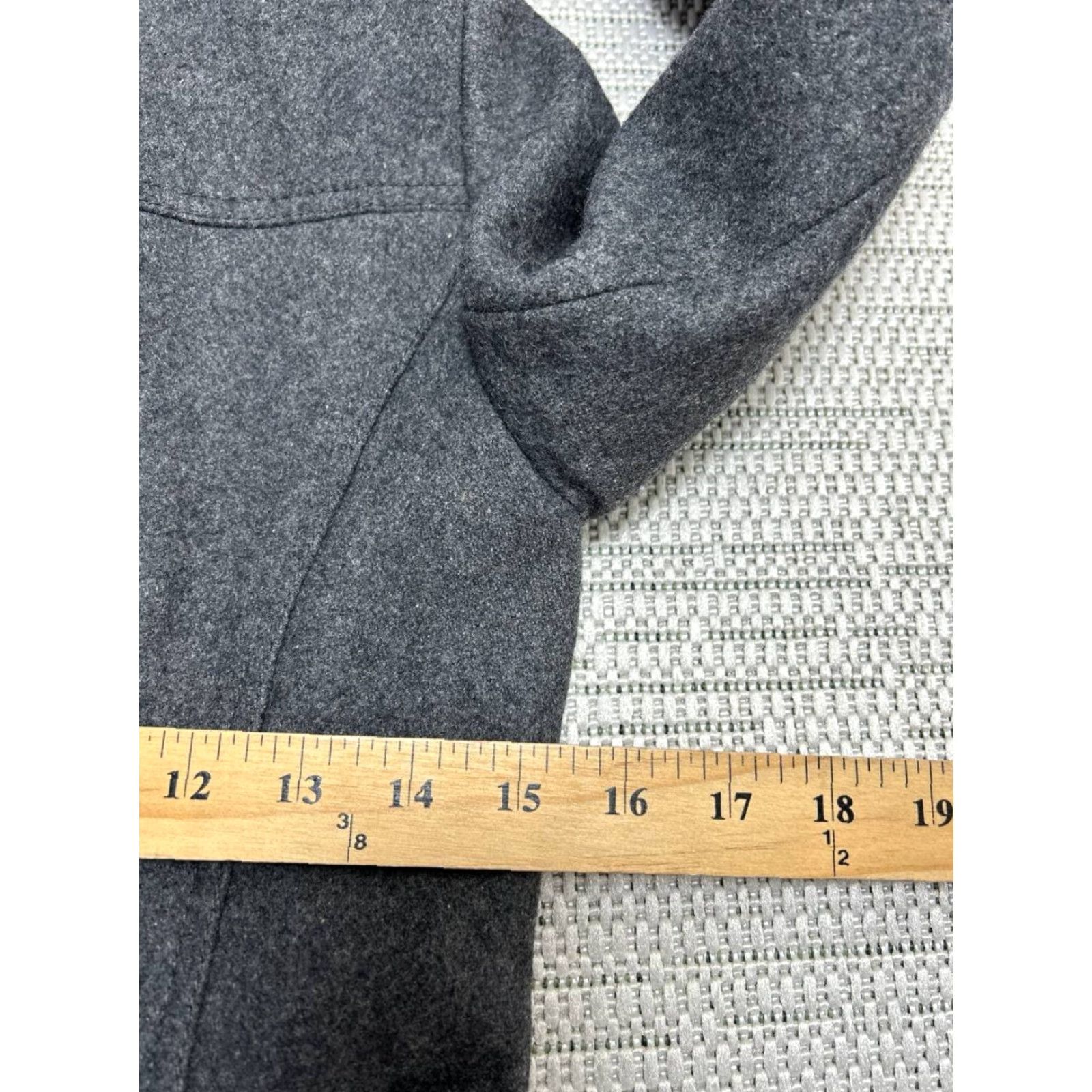 Banana Republic VINTAGE Banana Republic Trench Coat Womens 0 Gray Wool Belted Waist Single Breasted Size XS / US 0-2 / IT 36-38 - 7 Thumbnail