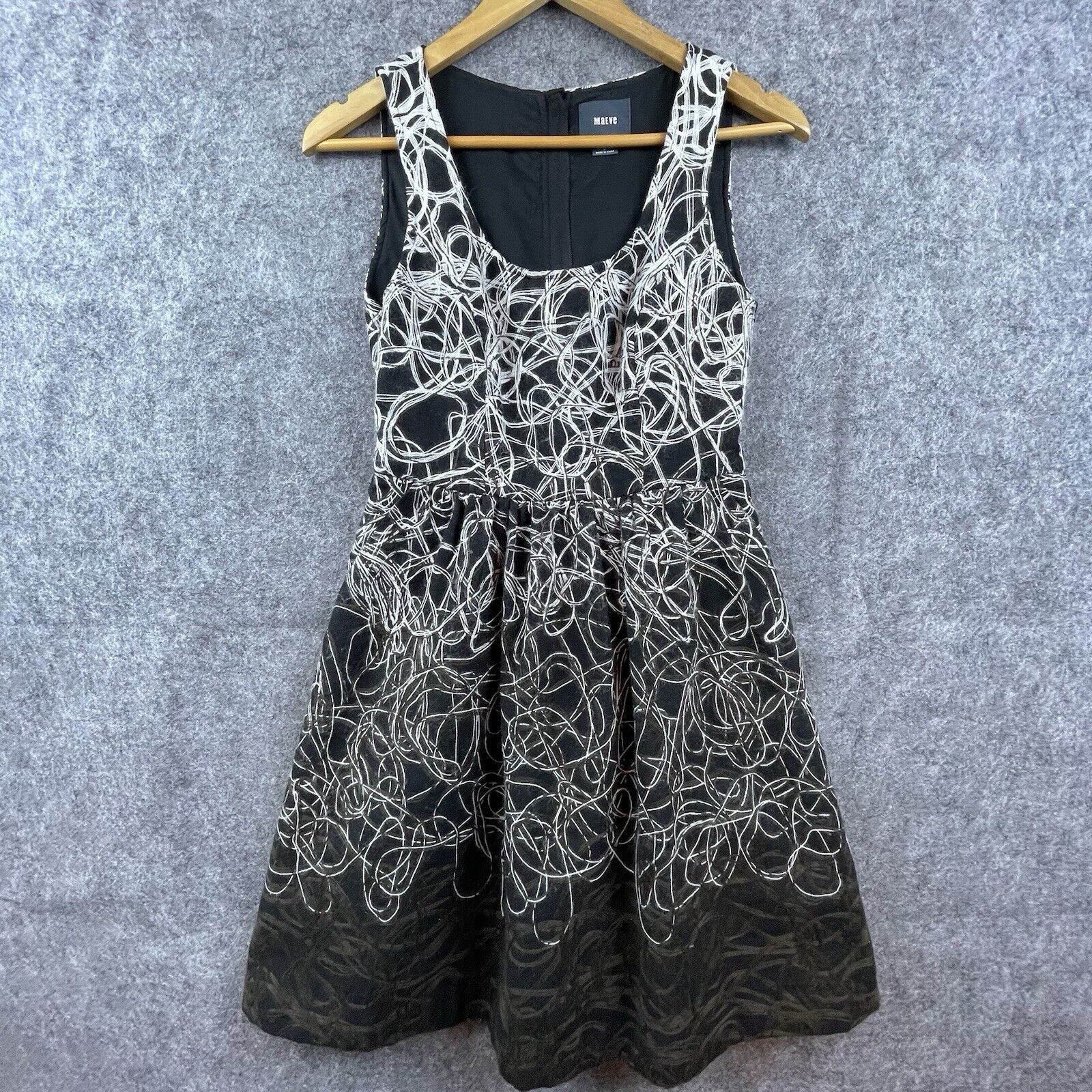 Anthropologie Maeve Dress Womens 0 Black Classic Goth Ombre Spider Webs Size XS / US 0-2 / IT 36-38 - 1 Thumbnail