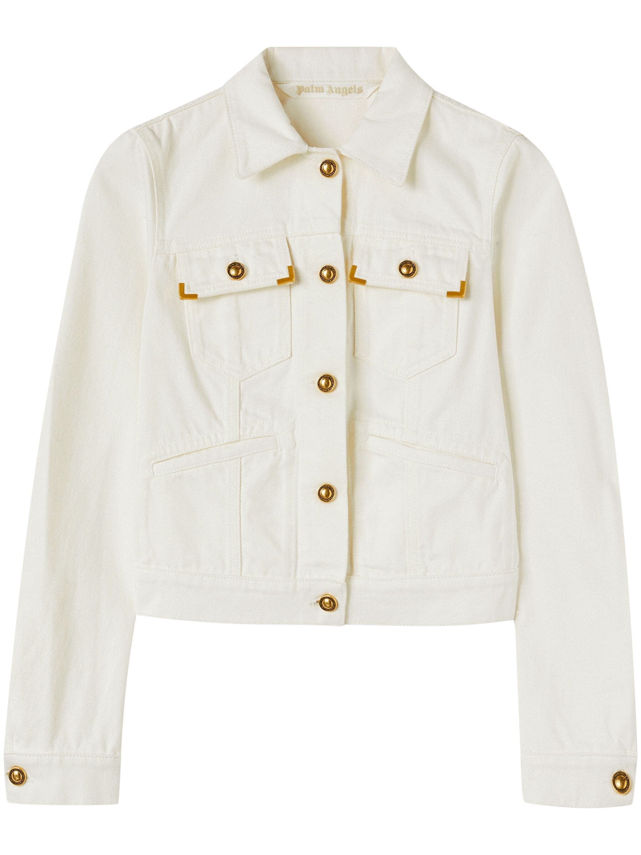 Palm Angels o1s22i1n0824 Short Denim Jacket in White Size M / US 6-8 / IT 42-44 - 1 Thumbnail