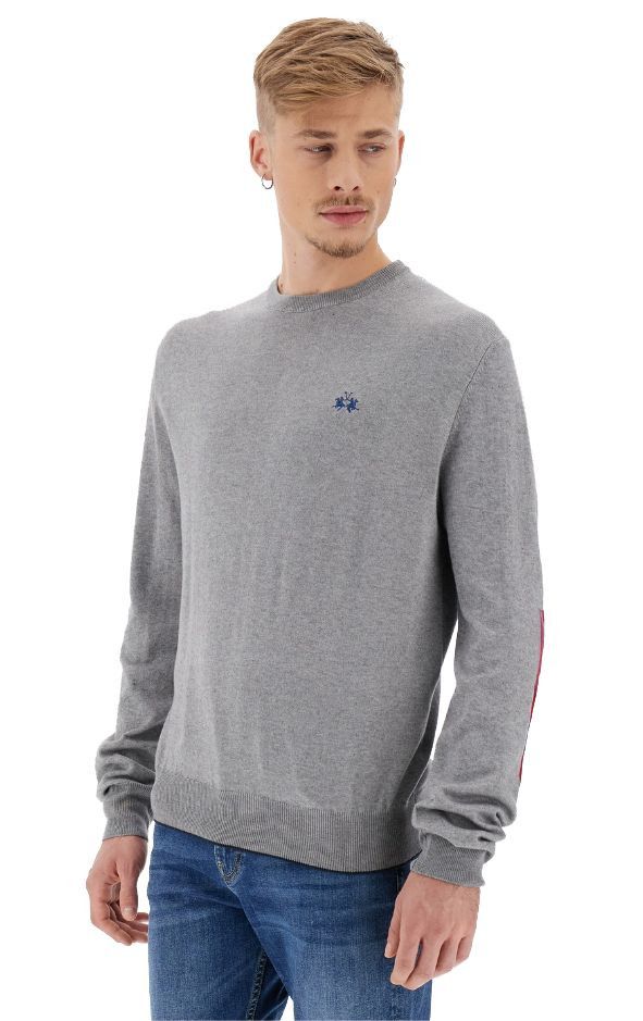 La Martina Grigio Cotton Men Sweatshirt main image 1