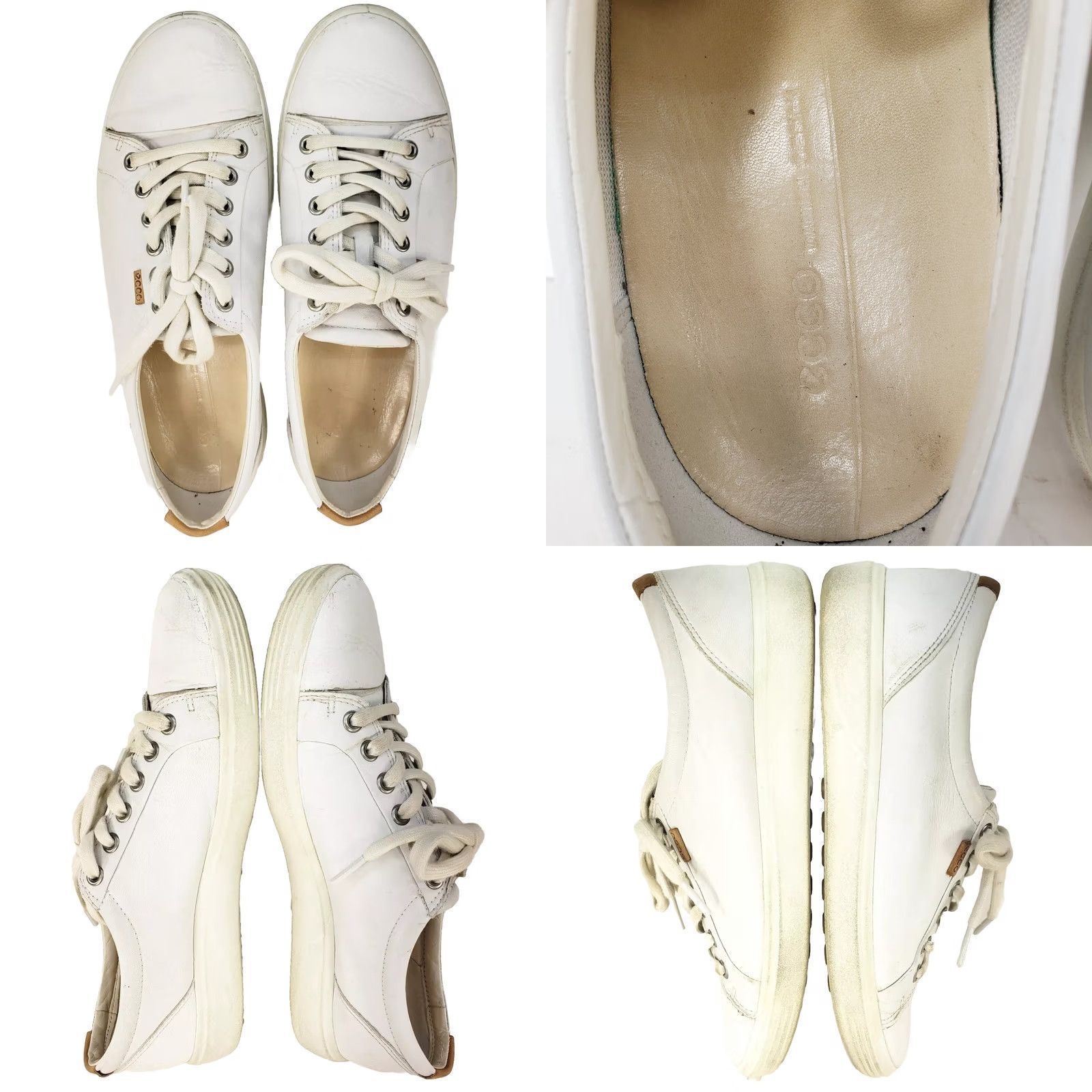 Ecco Ecco Soft 7 Womens Shoes Size 9 White Leather Lace Up Low Top Comfort Sneakers Size M / US 6-8 / IT 42-44 - 8 Thumbnail