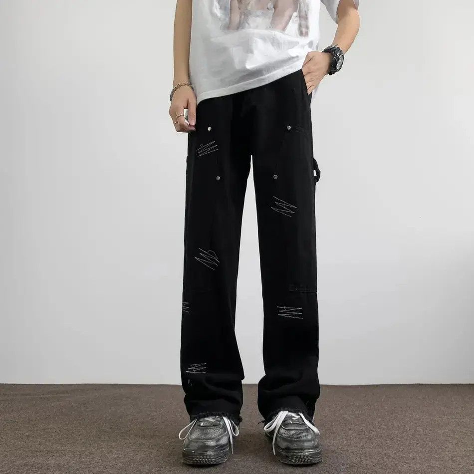 Japanese Brand Retro loose washed zipper micro flared jeans Size US 32 / EU 48 - 3 Thumbnail