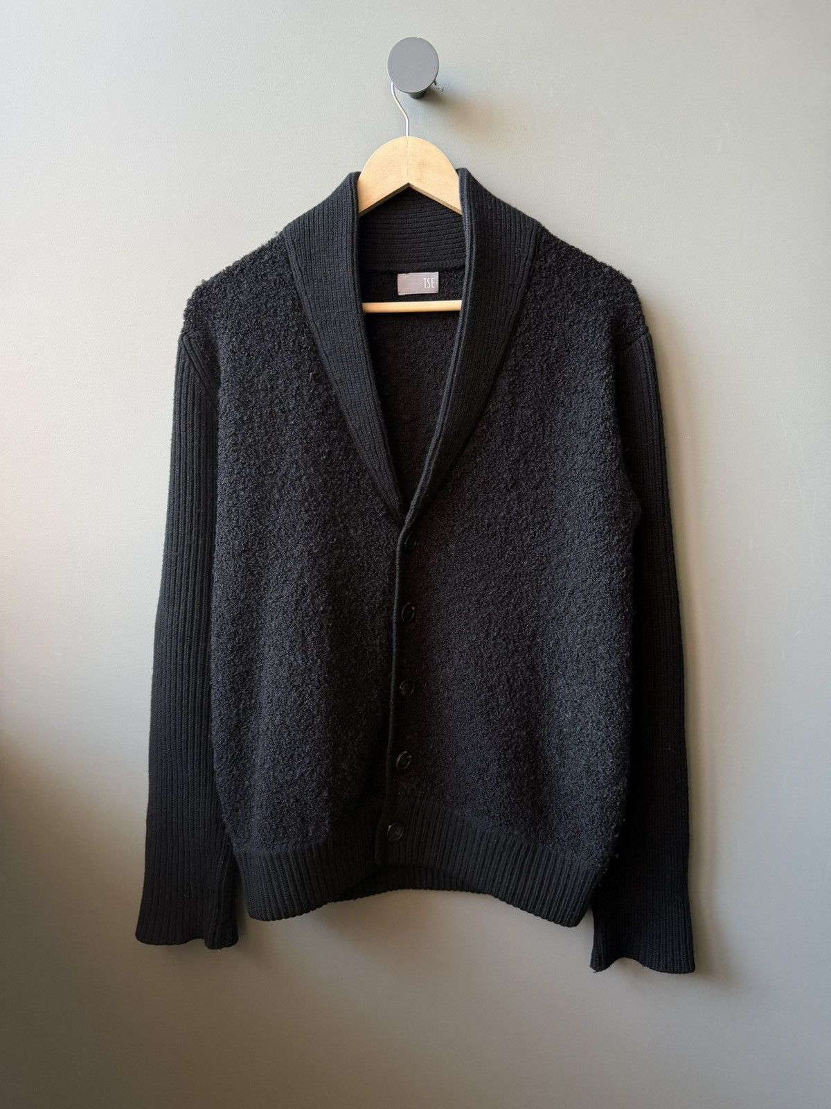 Tse TSE Wool Mohair Cashmere Blend Shawl Collar Cardigan Black Size US S / EU 44-46 / 1 - 1 Thumbnail
