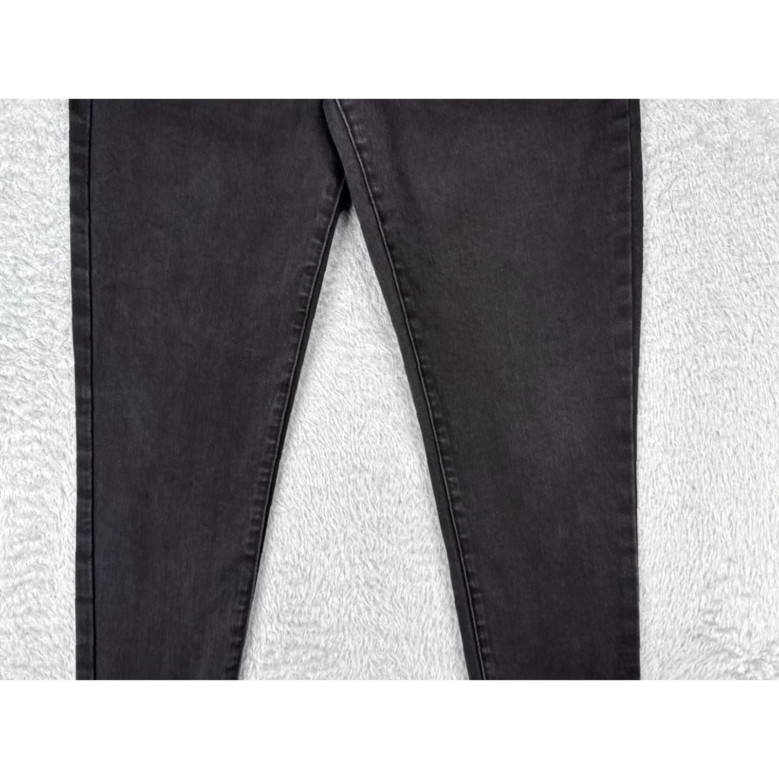 Vintage No Boundaries Jeans Juniors 15 Black High Rise Skinny Cotton Distressed 32x27 Jeans Womens Girls/Adults Size 36" / US 14 / IT 50 - 3 Thumbnail