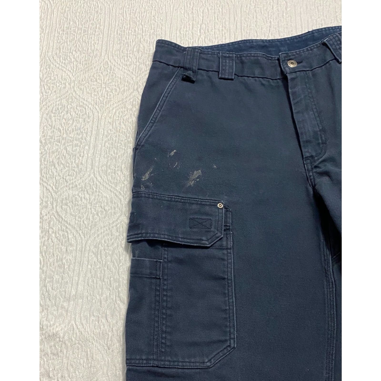CO Duluth Cargo Pants Men's 36×32 Blue Workwear Canvas 100 % cotton Cargo Straight Pockets Workwear Mens 90s? Size US 36 / EU 52 - 2 Thumbnail