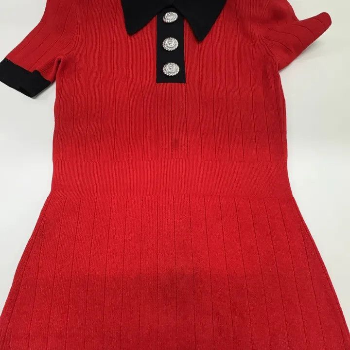 Balmain Balmain Colorblock Bodycon Short Sleeve Dress -2507 Size US 40 / EU 56 - 1 Thumbnail