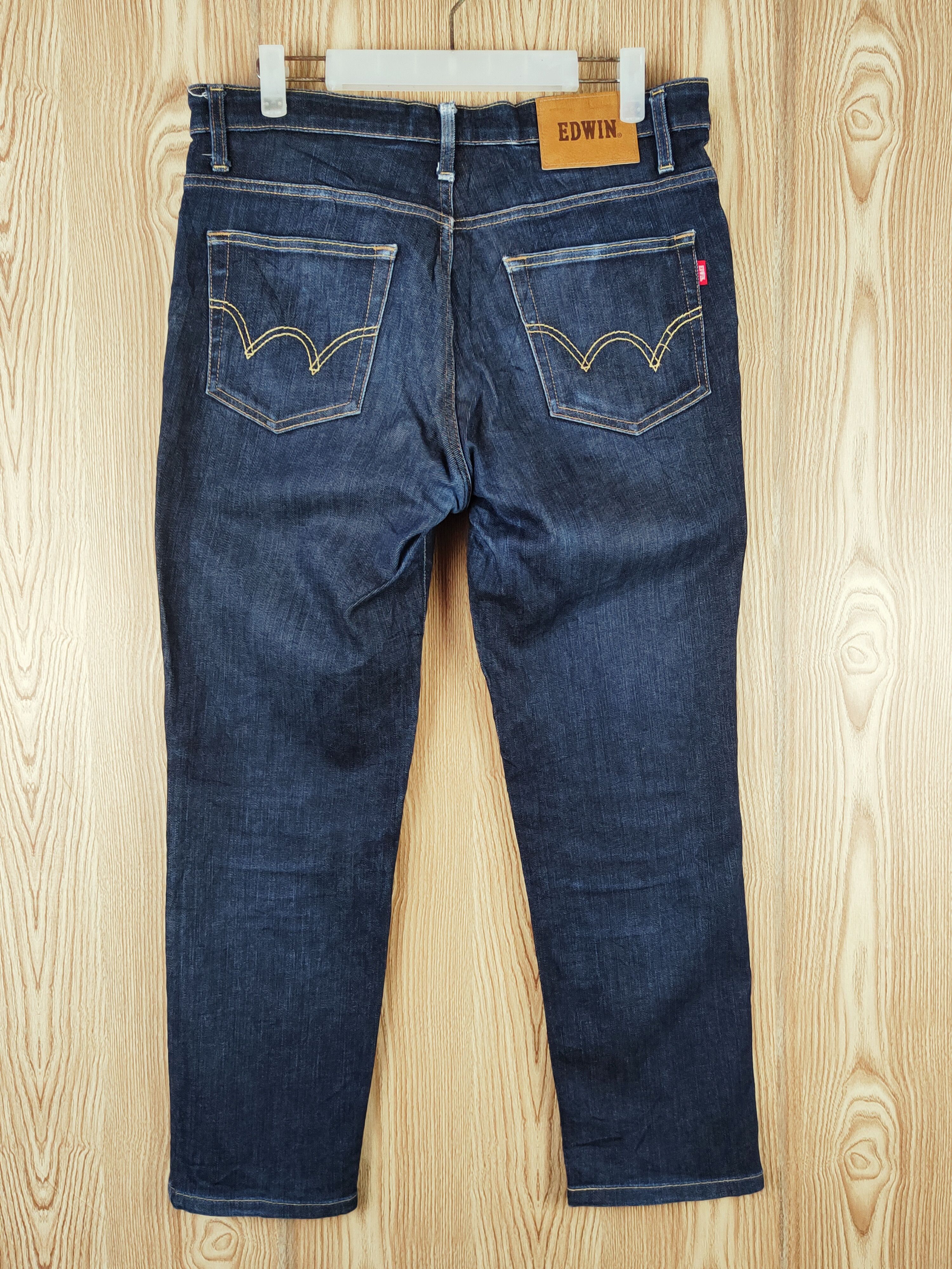 Edwin Edwin Dark Blue Distressed Ripped Jeans#S2695 Size US 31 - 7 Thumbnail