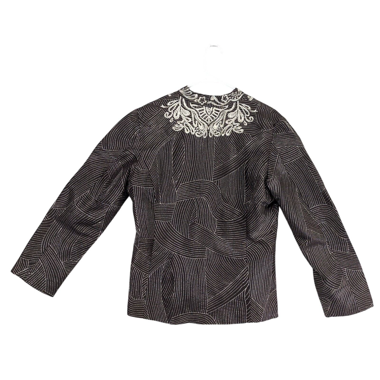 Chicos Chico's Metallic Gold Embroidered Glam Artsy Jacket Top Size XL / US 12-14 / IT 48-50 - 4 Thumbnail