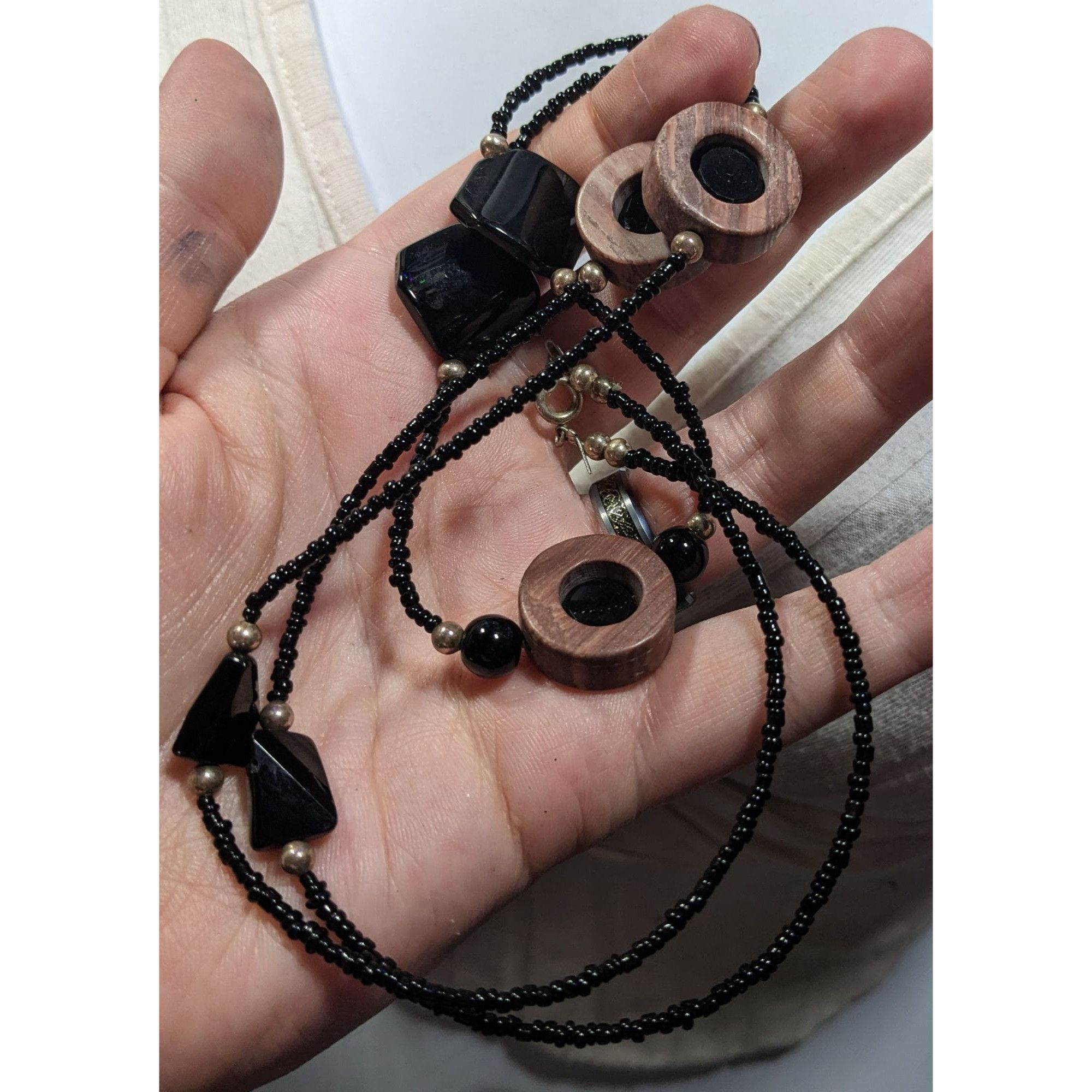 Other Handmade Unique Wood And Glass Beaded Necklace Size ONE SIZE - 4 Thumbnail