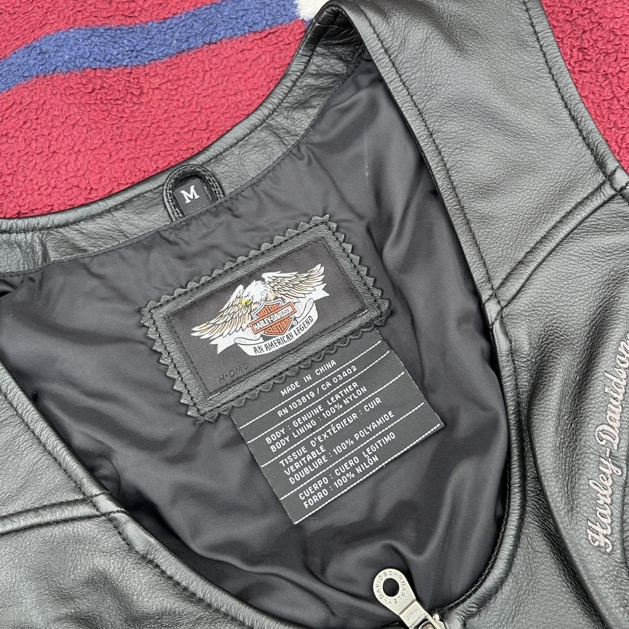 Harley Davidson Harley Davidson black leather Moto vest full zip up jacket Size M / US 6-8 / IT 42-44 - 2 Thumbnail